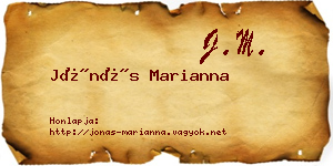 Jónás Marianna névjegykártya